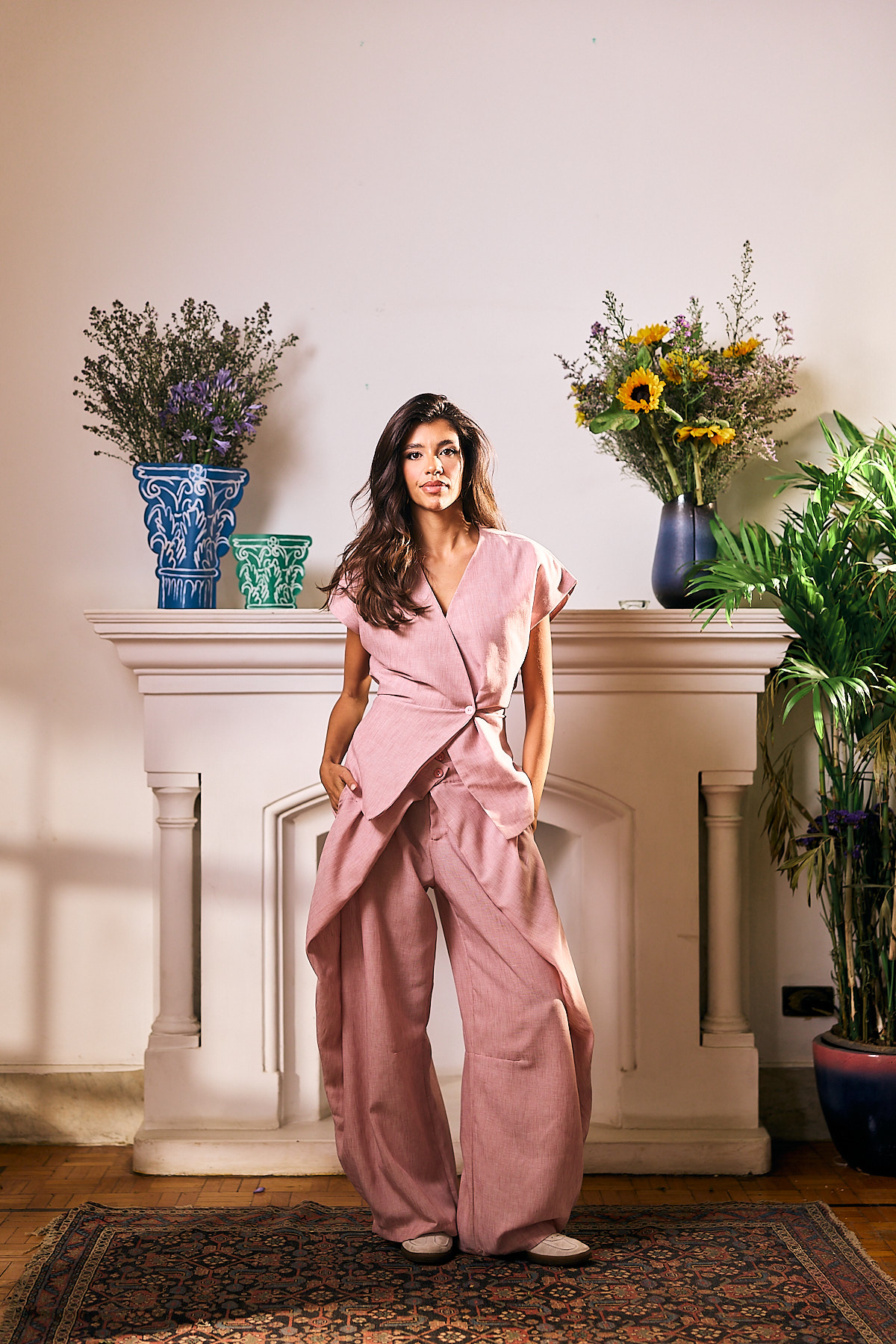 1Q1A7680.jpg Asymmetric Linen Pants - Image 1