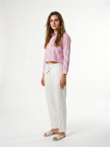Cropped Striped Blouse - Image 2